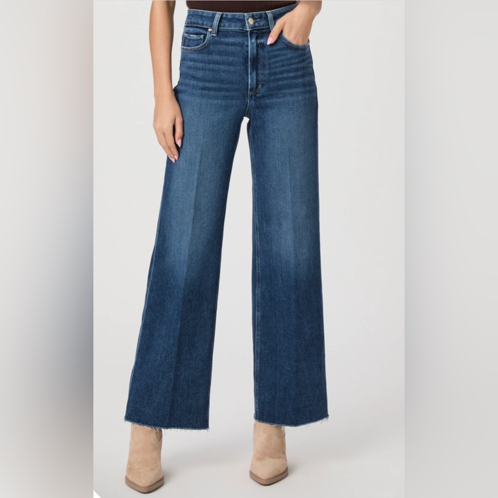 12•Anthropologie PAIGE ANESSA High Rise Ankle Wide Raw Hem